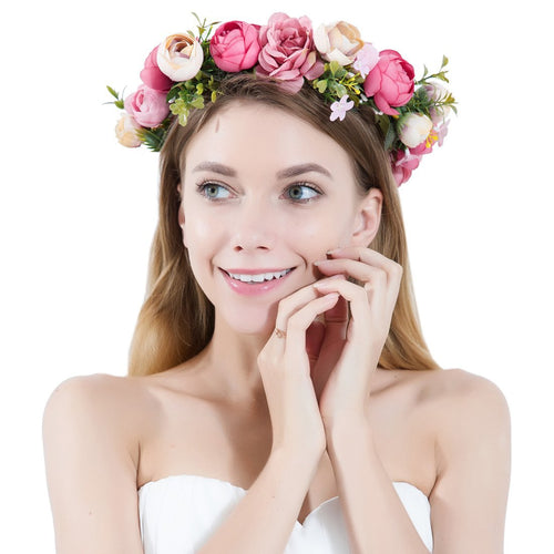 flower garland headband wedding