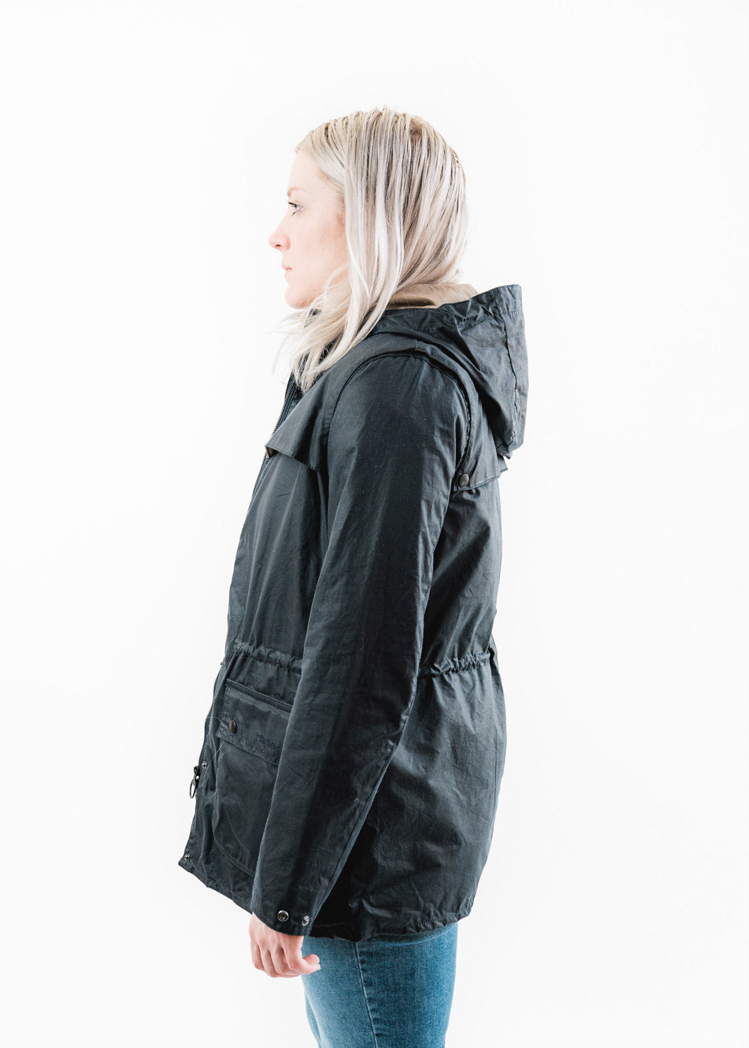 barbour hooded wax jacket womens