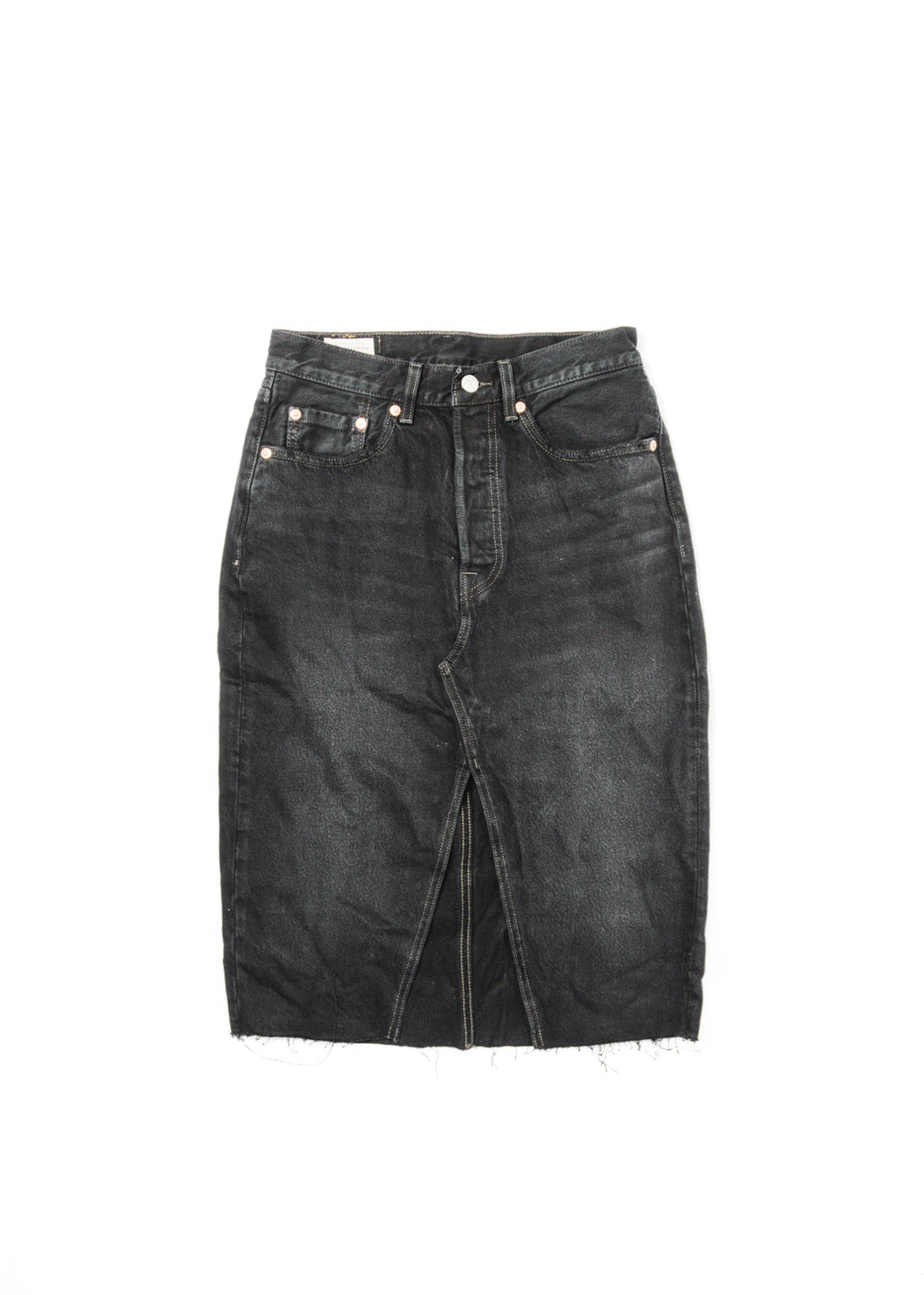 levis black denim skirt