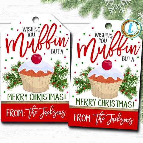 christmas muffin gift tag