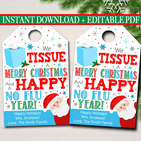 tissue christmas gift tag