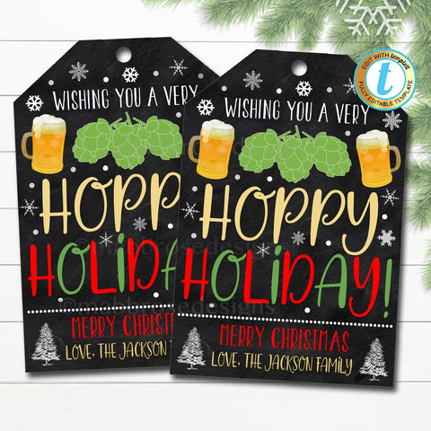 christmas beer gift tag