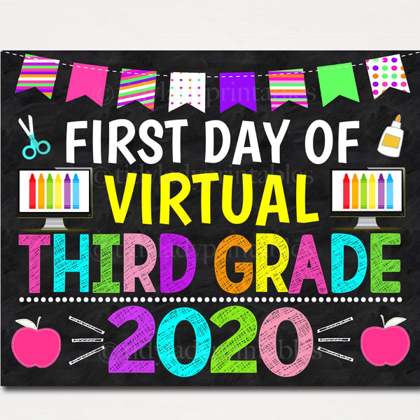 first day of virtual school sign