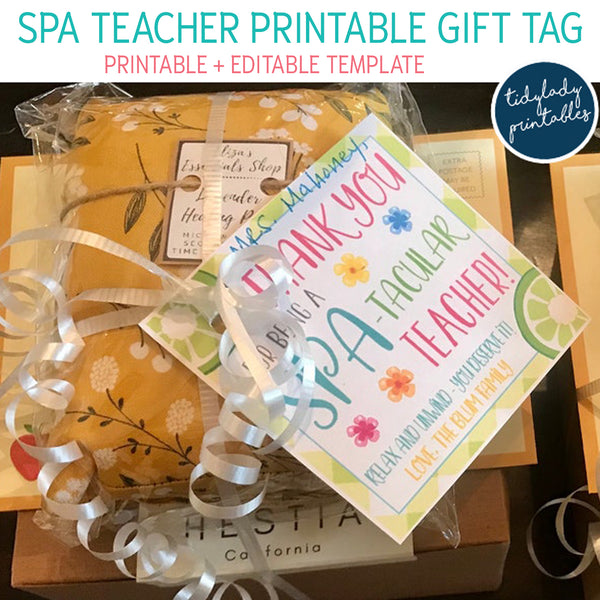 Spa teacher appreciation week gift tag