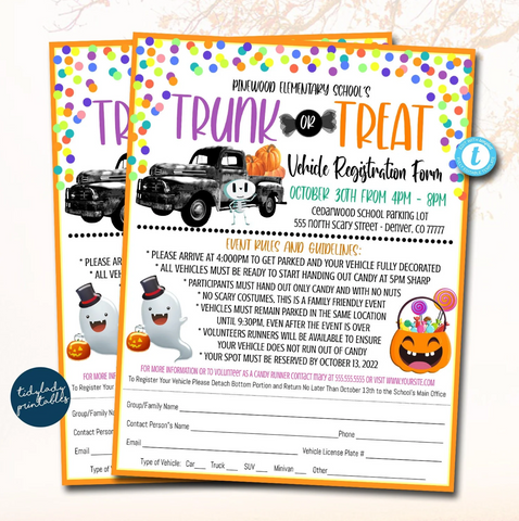 trunk or treat signup registration form