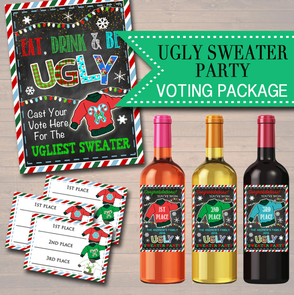 christmas ugly sweater voting set