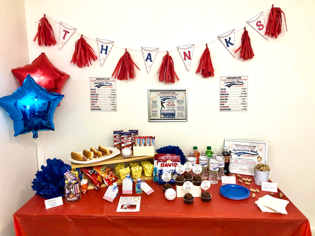 Baseball Themed Teacher Appreciation Week Party Set