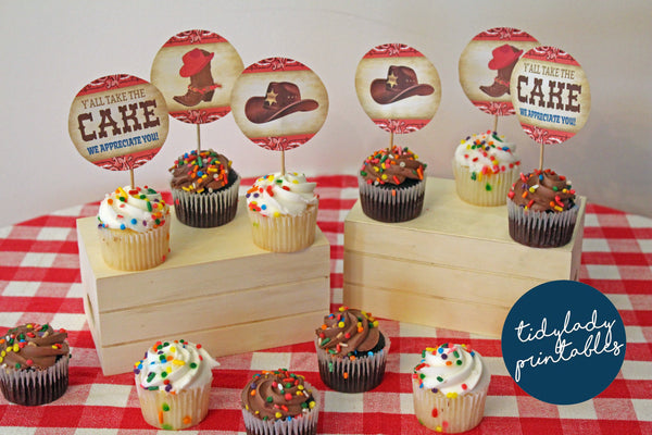 western cupcake toppers