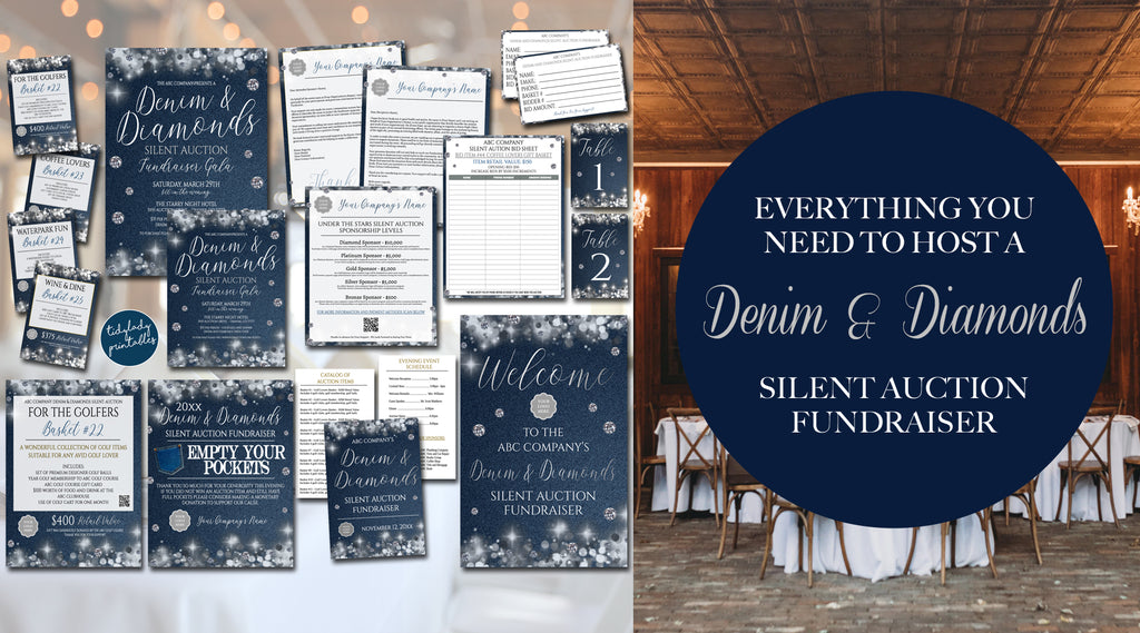 denim and diamonds theme silent auction fundraiser
