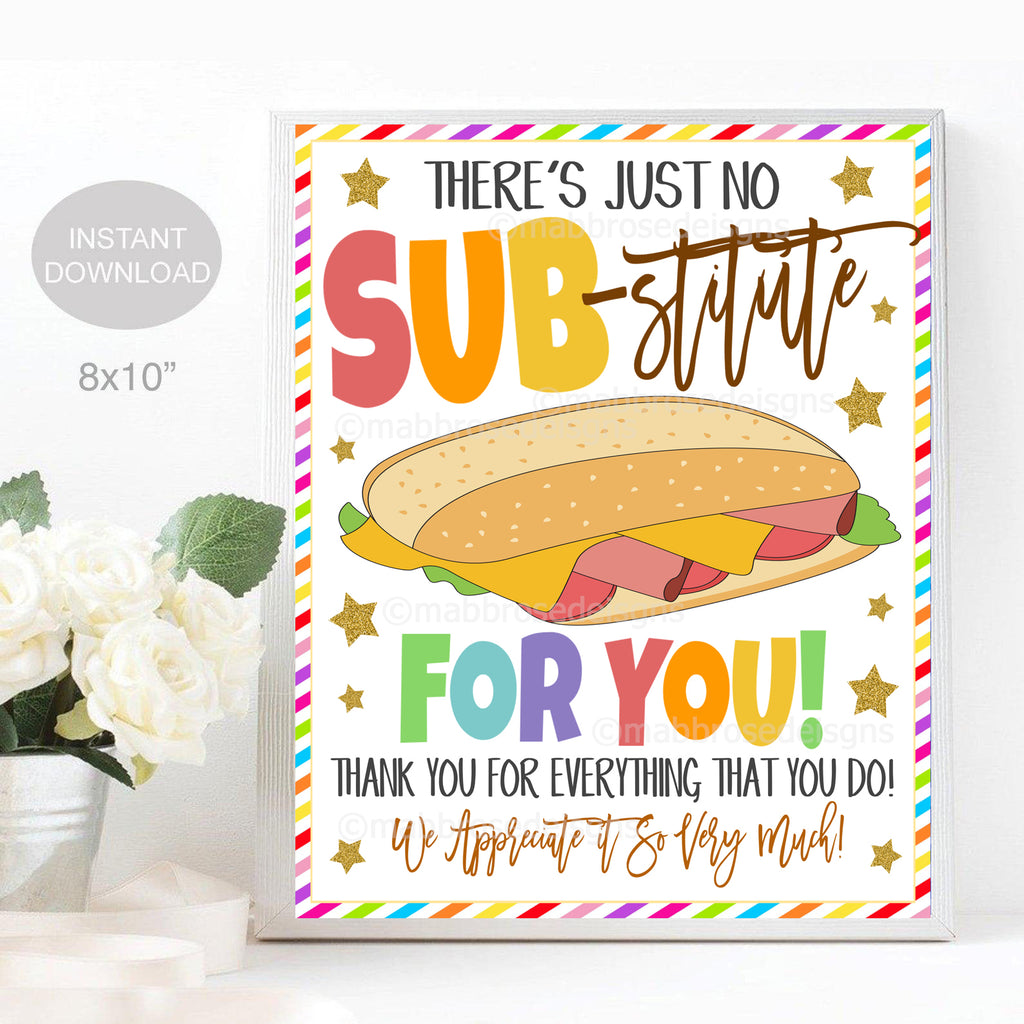 sub sandwich appreciation printable sign