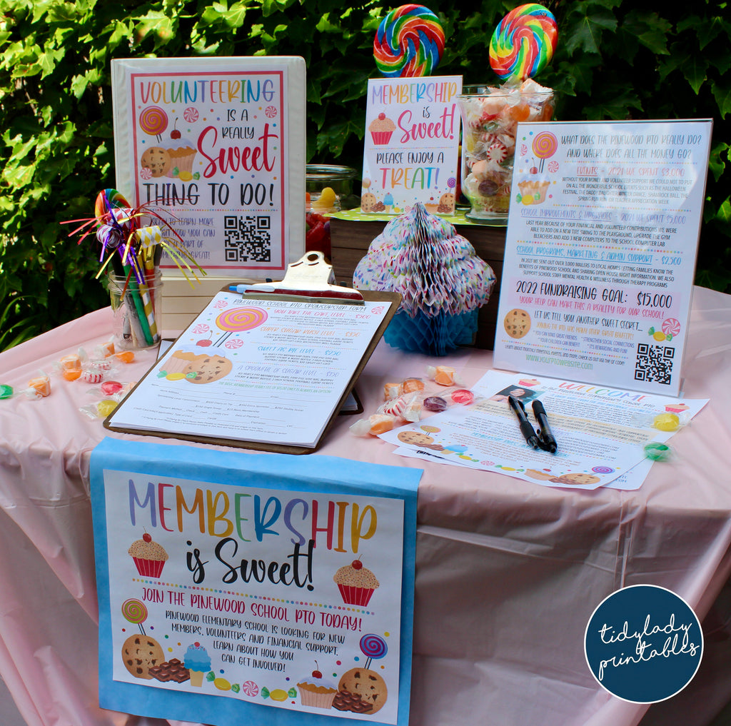 How to Run a Candy Theme Membership is Sweet School Pto Sponsorship Dr —  TidyLady Printables