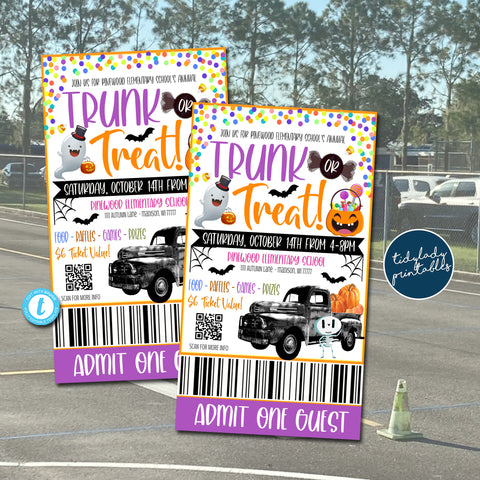 trunk or treat ticket template printable