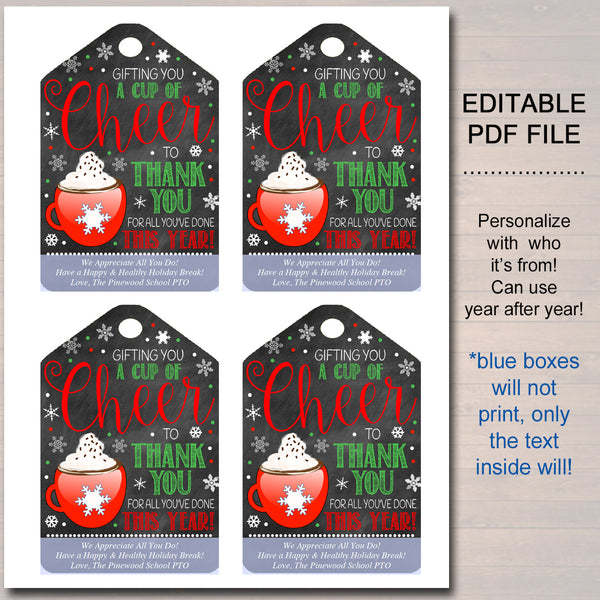 Christmas Hot Chocolate Gift Tags | TidyLady Printables