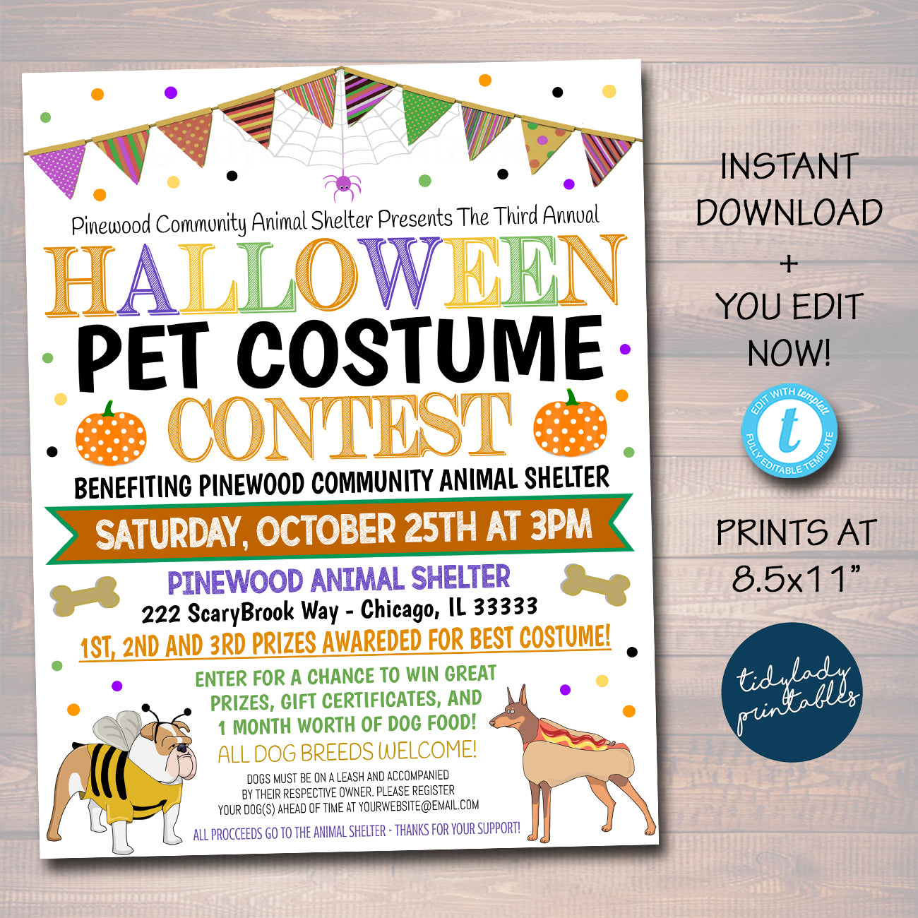 pet costume contest flyer