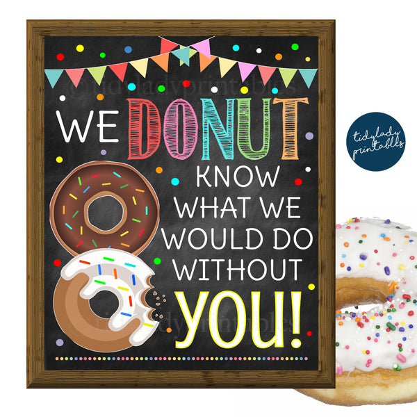 Teacher Appreciation Week Printable Donut Breakfast Sign TidyLady