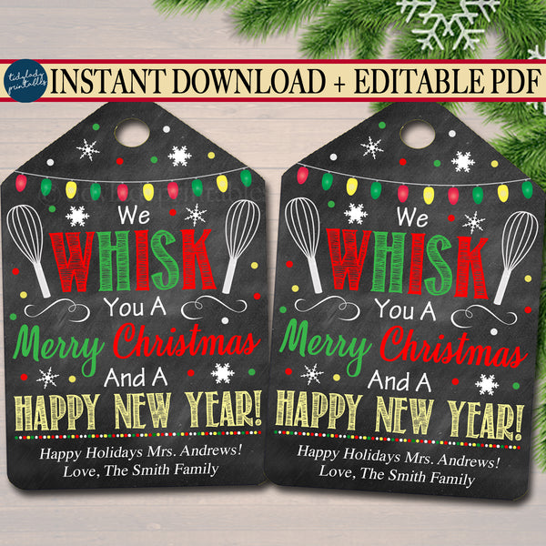 We whisk you a merry Christmas Gift Tag TidyLady Printables