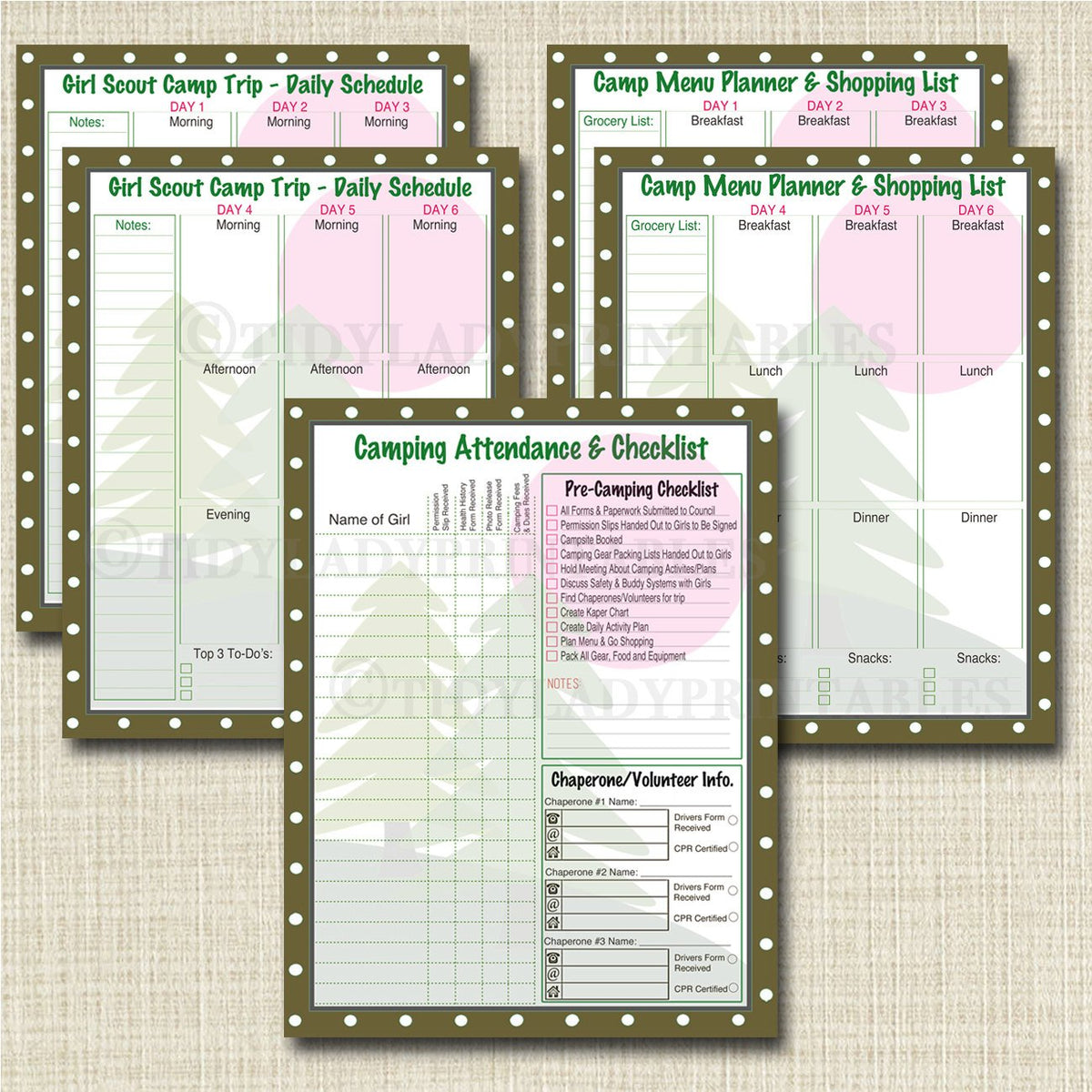 boy scout meal planning sheet