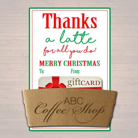Thanks a Latte Holiday Gift Card Holder TidyLady Printables