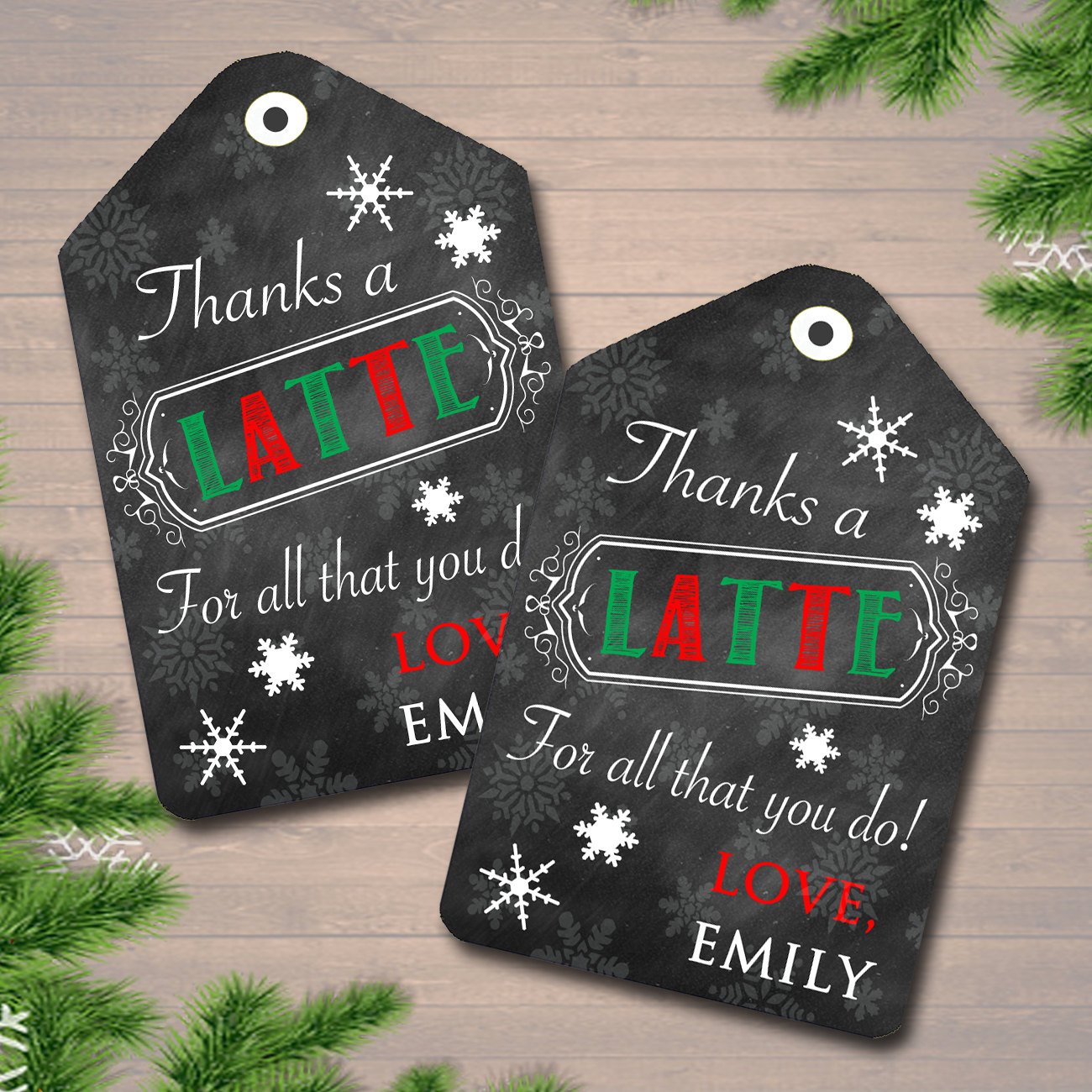 Christmas Thanks a Latte Coffee Donut Gift Card — TidyLady Printables