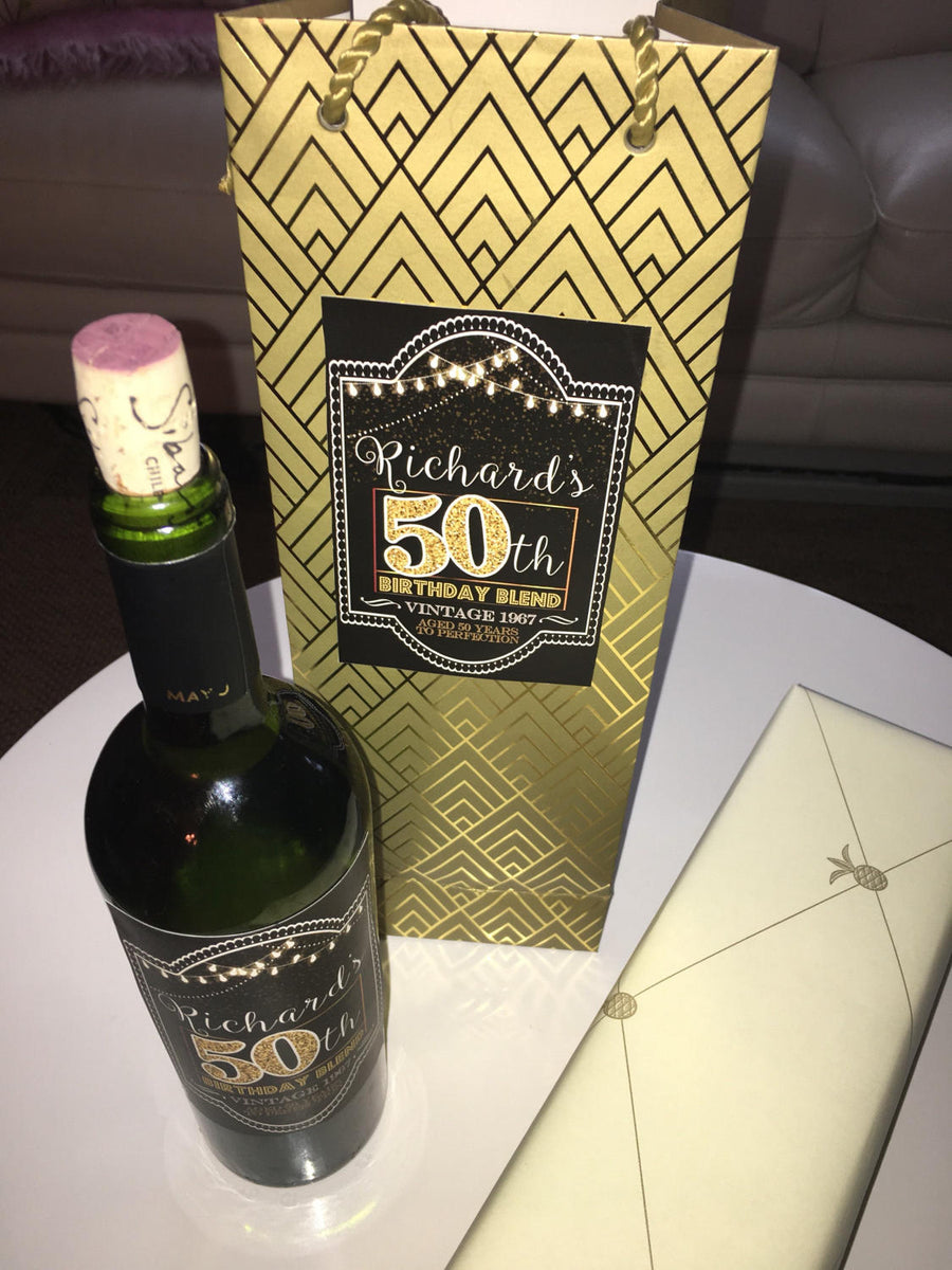 editable 50th birthday custom wine labels cheers to 50 years 50th an