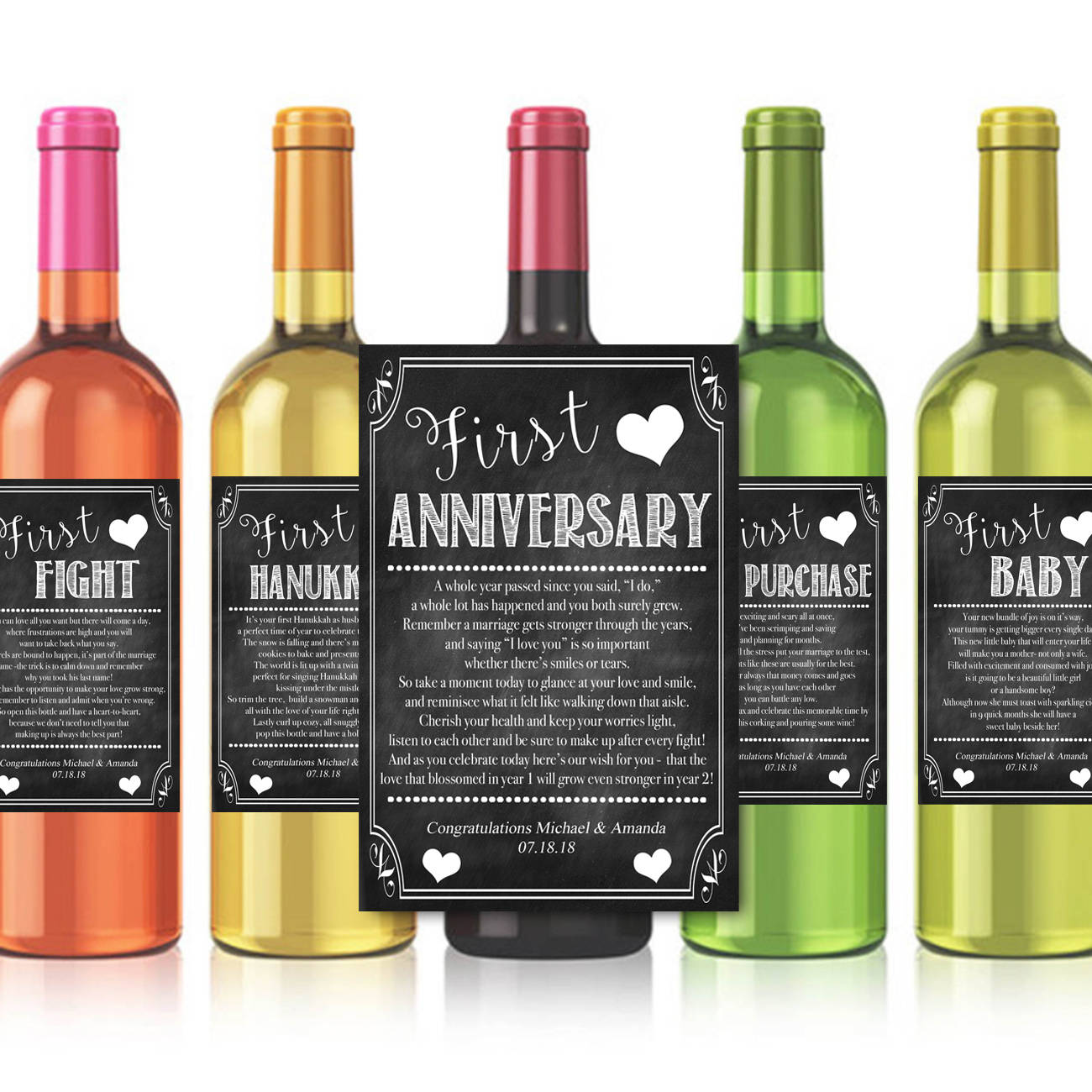 Anniversary Lighted Wine Bottles, Personalised Anniversary Gift, Anniversary  Gift for Couple, 25th Anniversary Gifts, Wedding Anniversary 