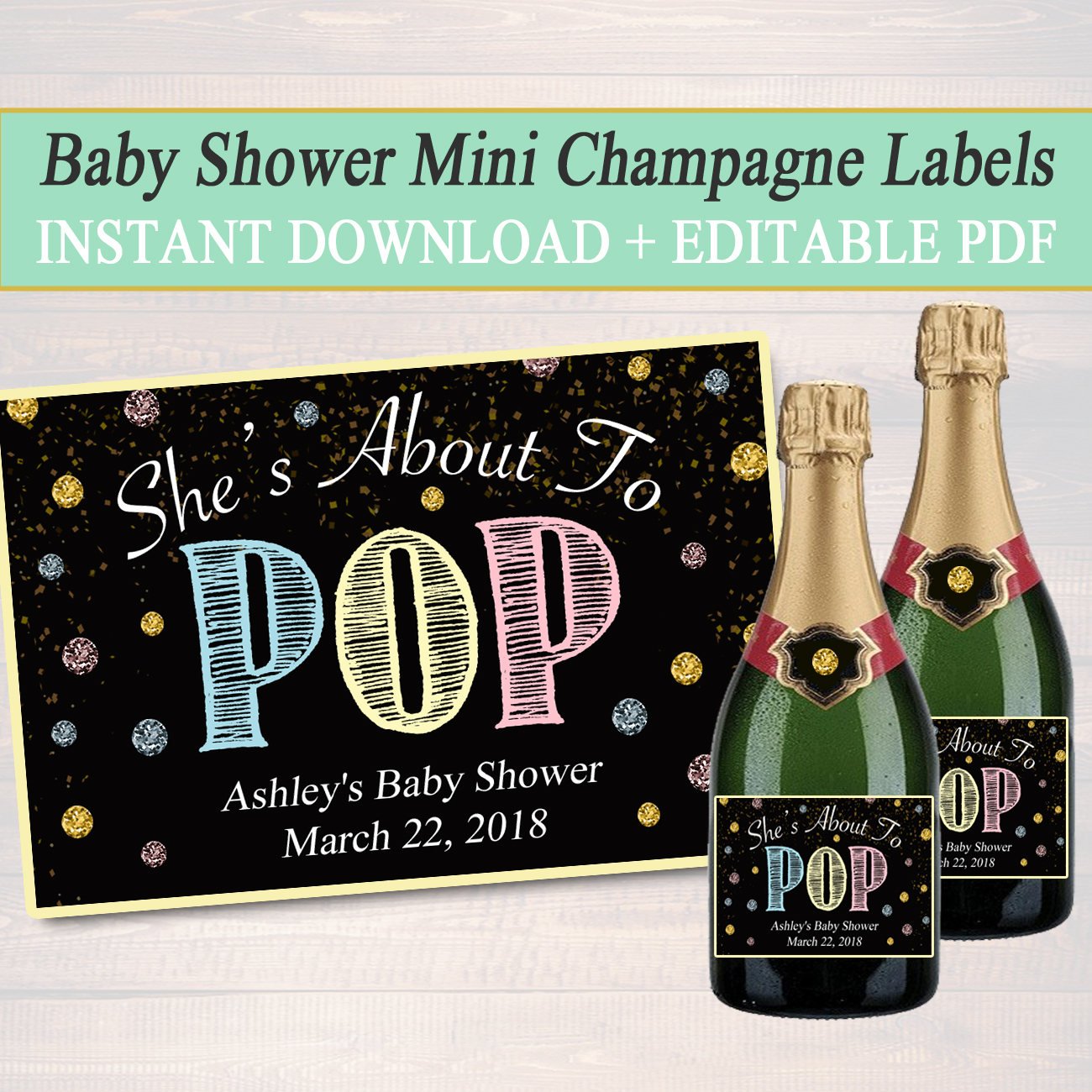 Labels for Mini Champagne Bottles