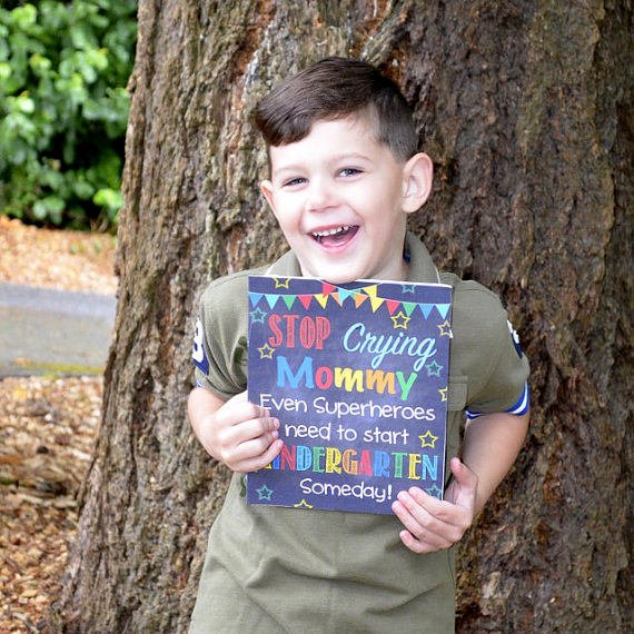 Stop Crying Mom Kindergarten Superhero Chalkboard Sign — TidyLady ...