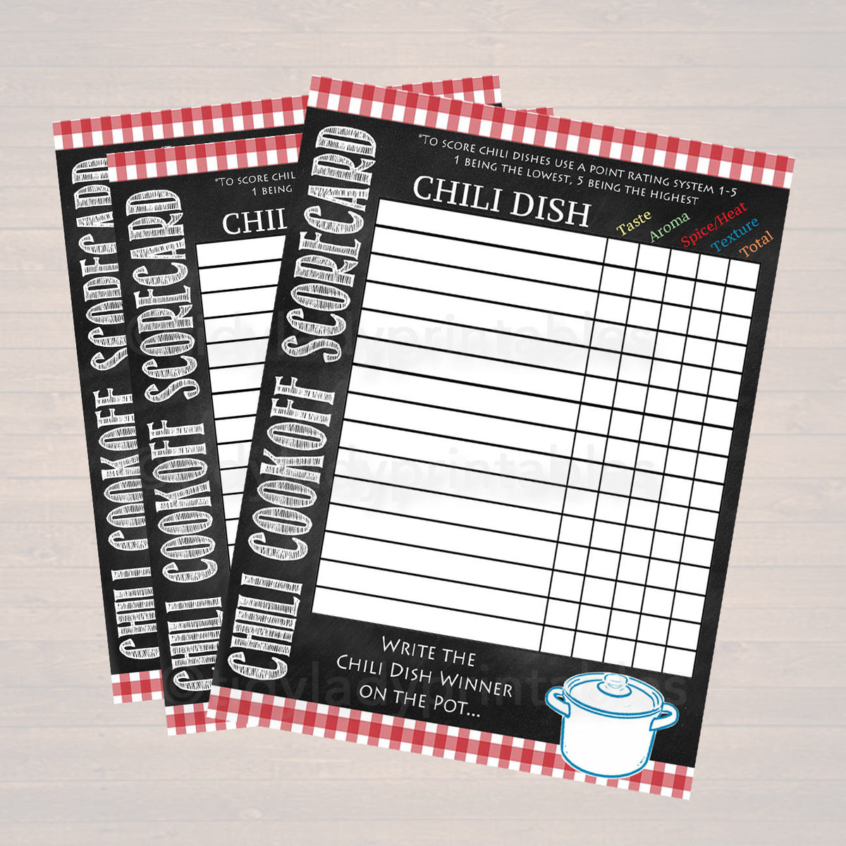 Simple Chili Cook Off Printables Free