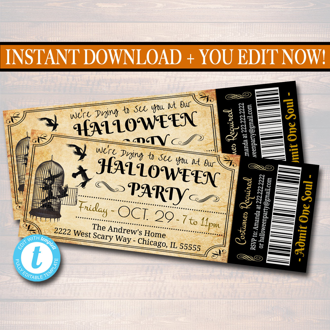 printable halloween party invitations