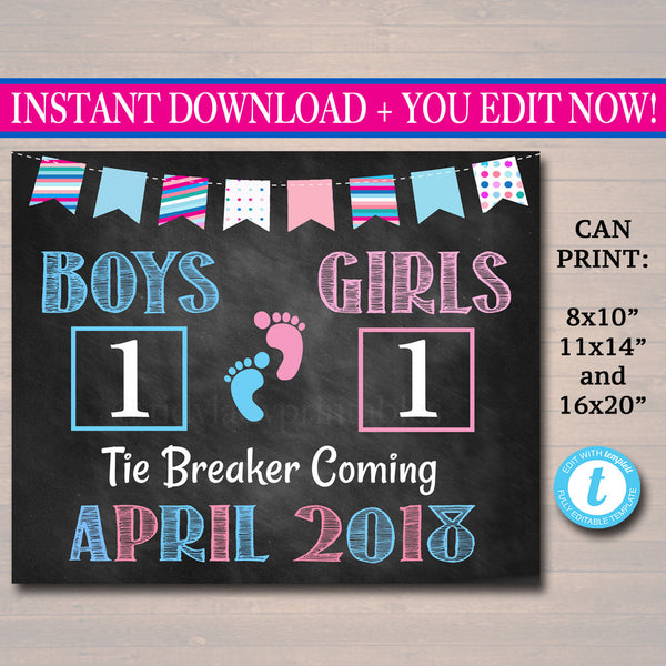Download Tie Breaker Pregnancy Announcement Tidylady Printables