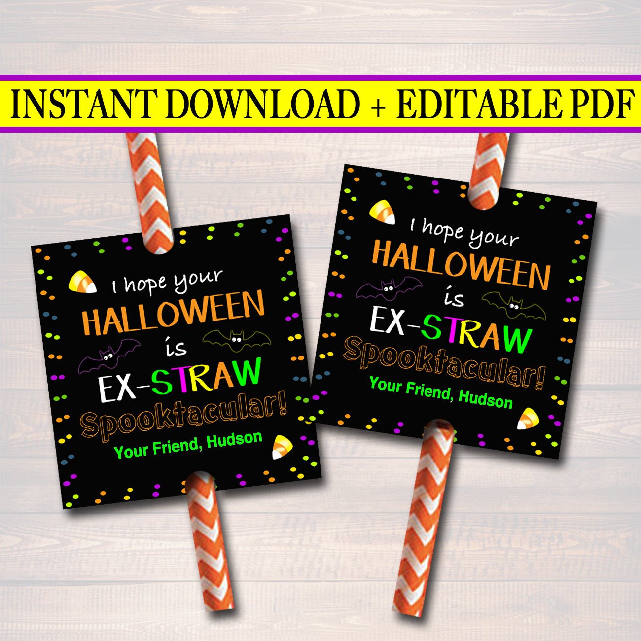 Hope your Halloween is Ex-Straw Spook-tacular Straw Tag Spooktacular S –  Rainy Lain Designs LLC