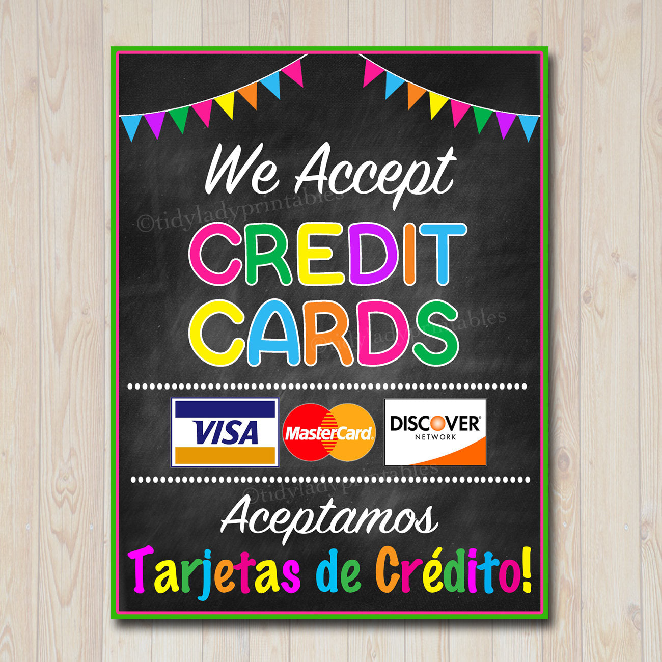 we accept credit card signs