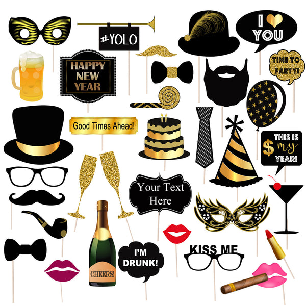 new year photo booth props printable