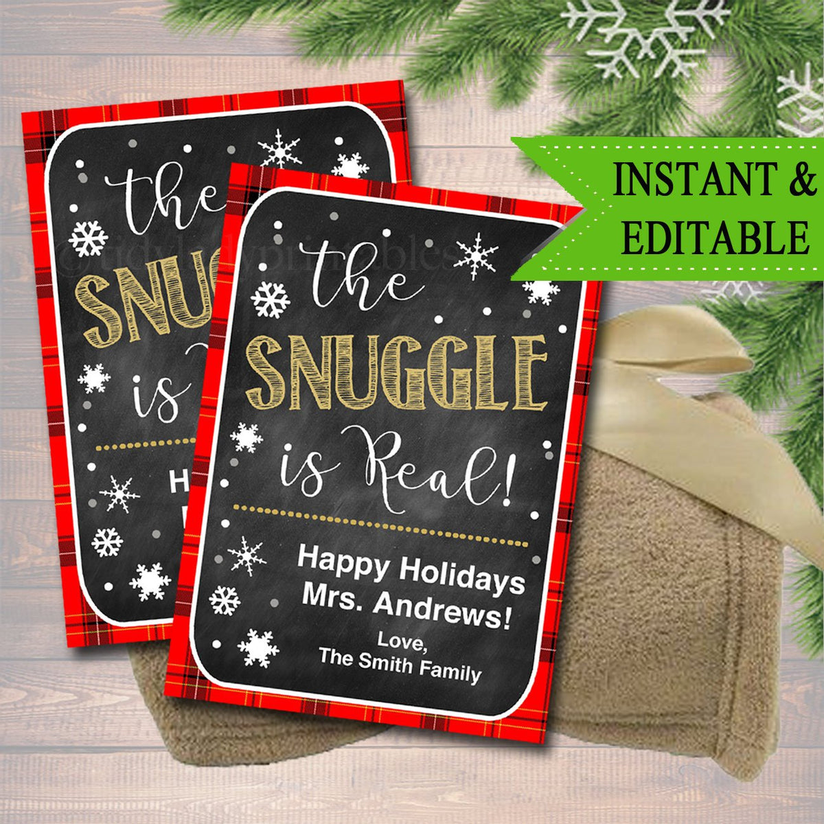 The Snuggle Is Real Gift Tag Free Printable
