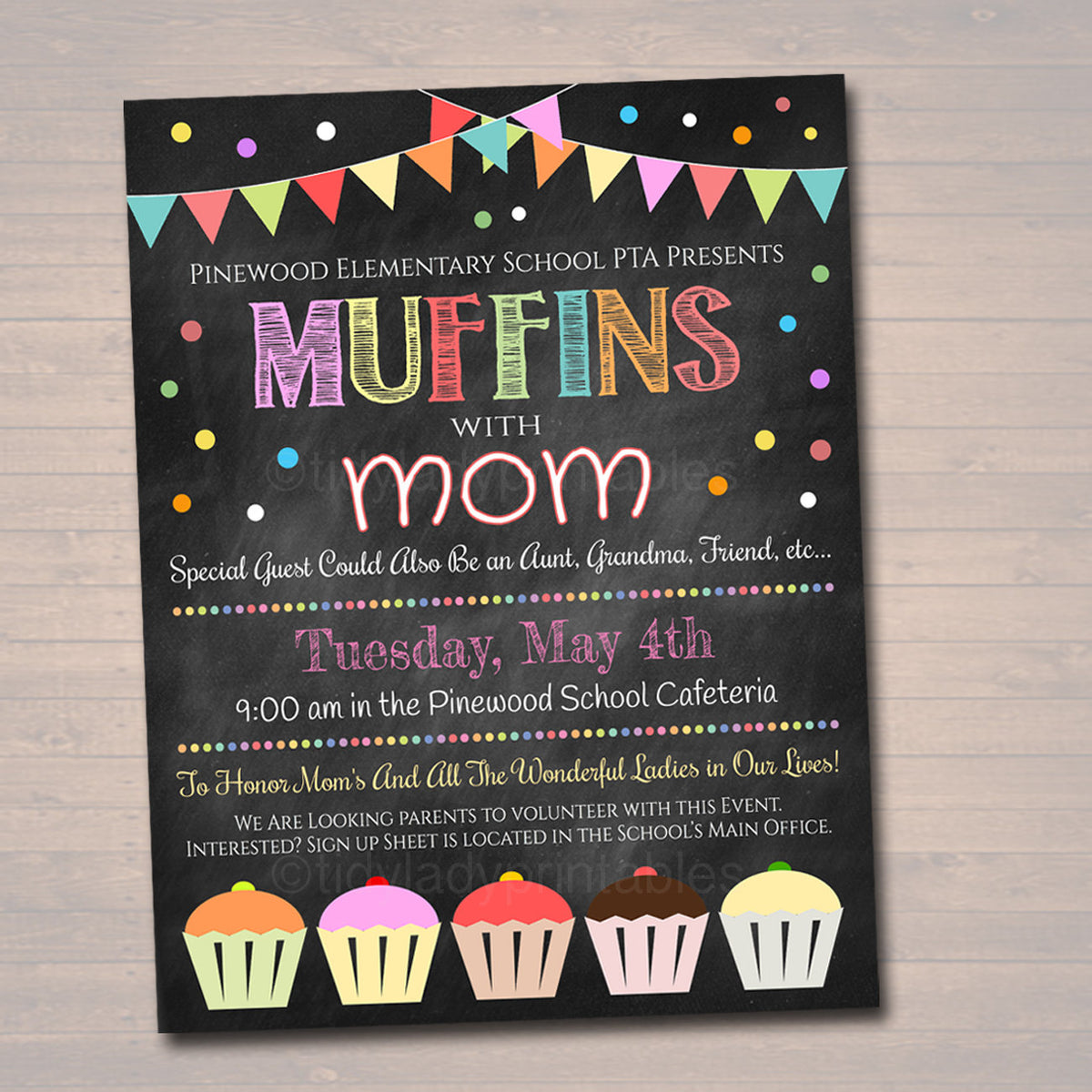 Muffins With Mom Flyer Template Free