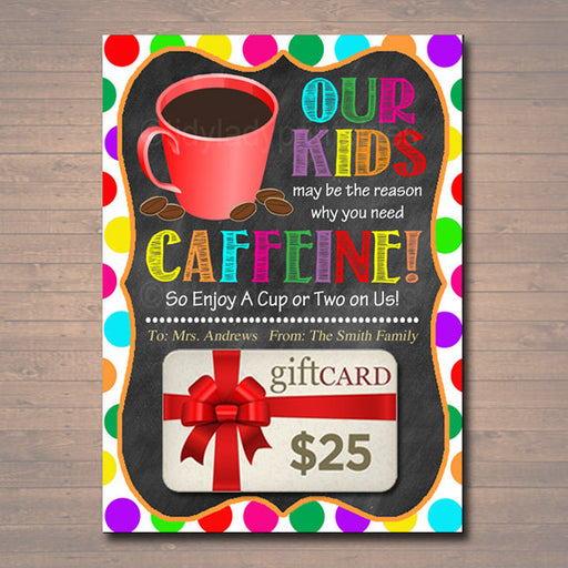 Christmas Thanks a Latte Coffee Donut Gift Card — TidyLady Printables