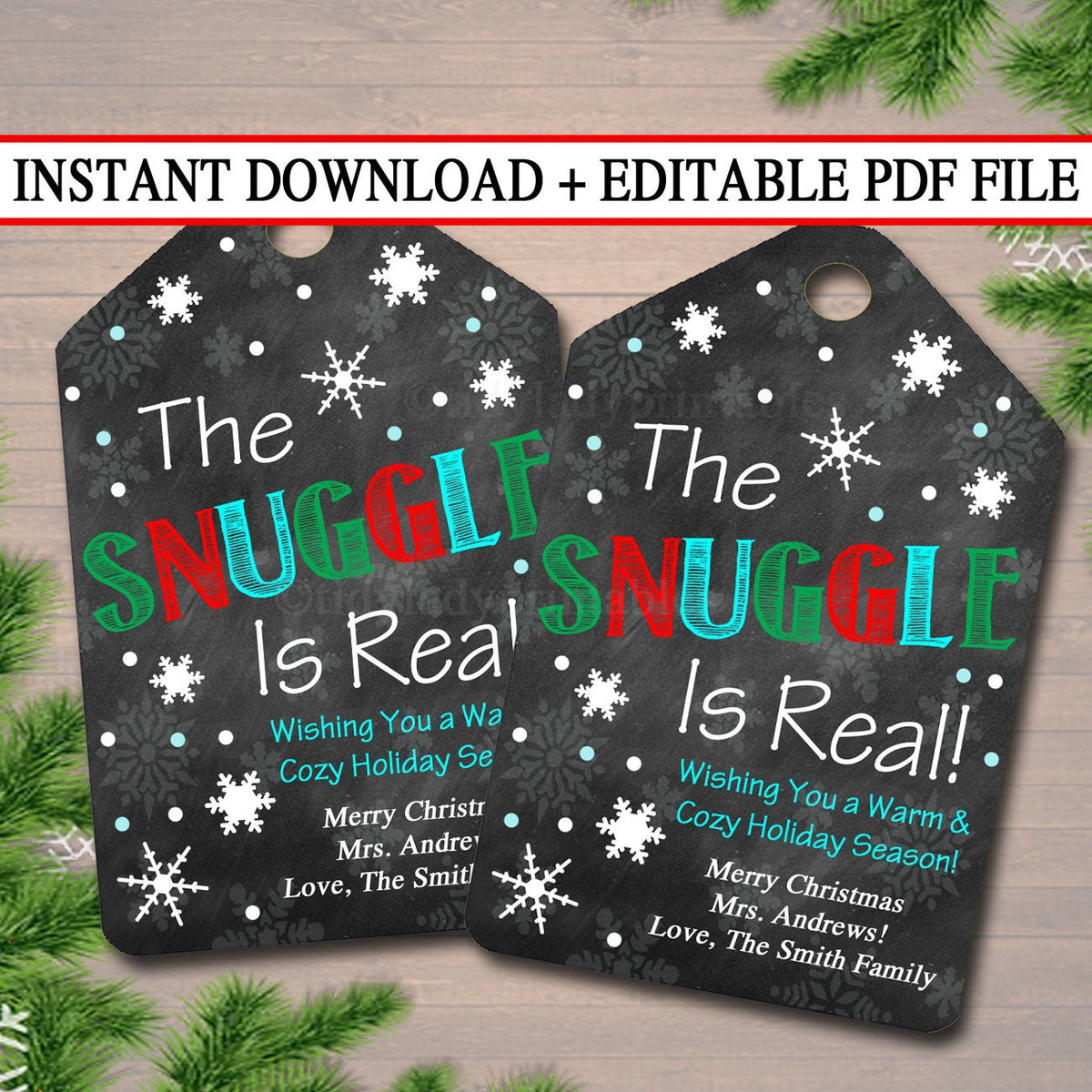The Snuggle Is Real Printable Gift Tags TidyLady Printables