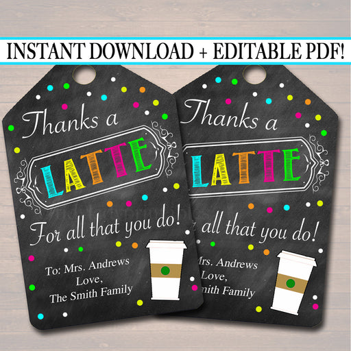 Christmas Thanks a Latte Coffee Donut Gift Card — TidyLady Printables