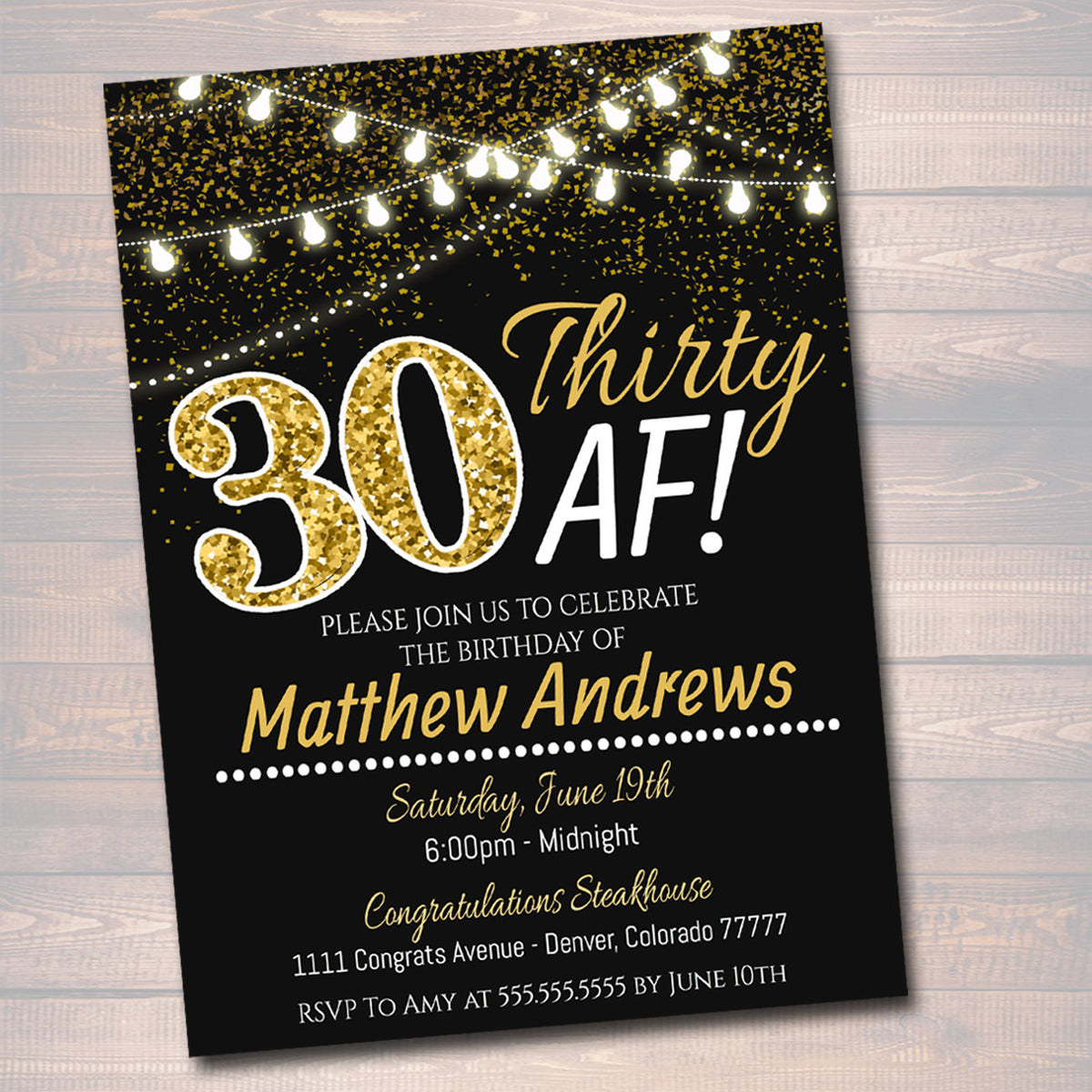 30th Birthday Printable