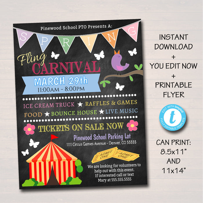 spring carnival flyer template