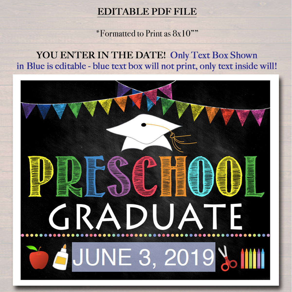 Preschool Graduation Photo Sign |TidyLady Printables