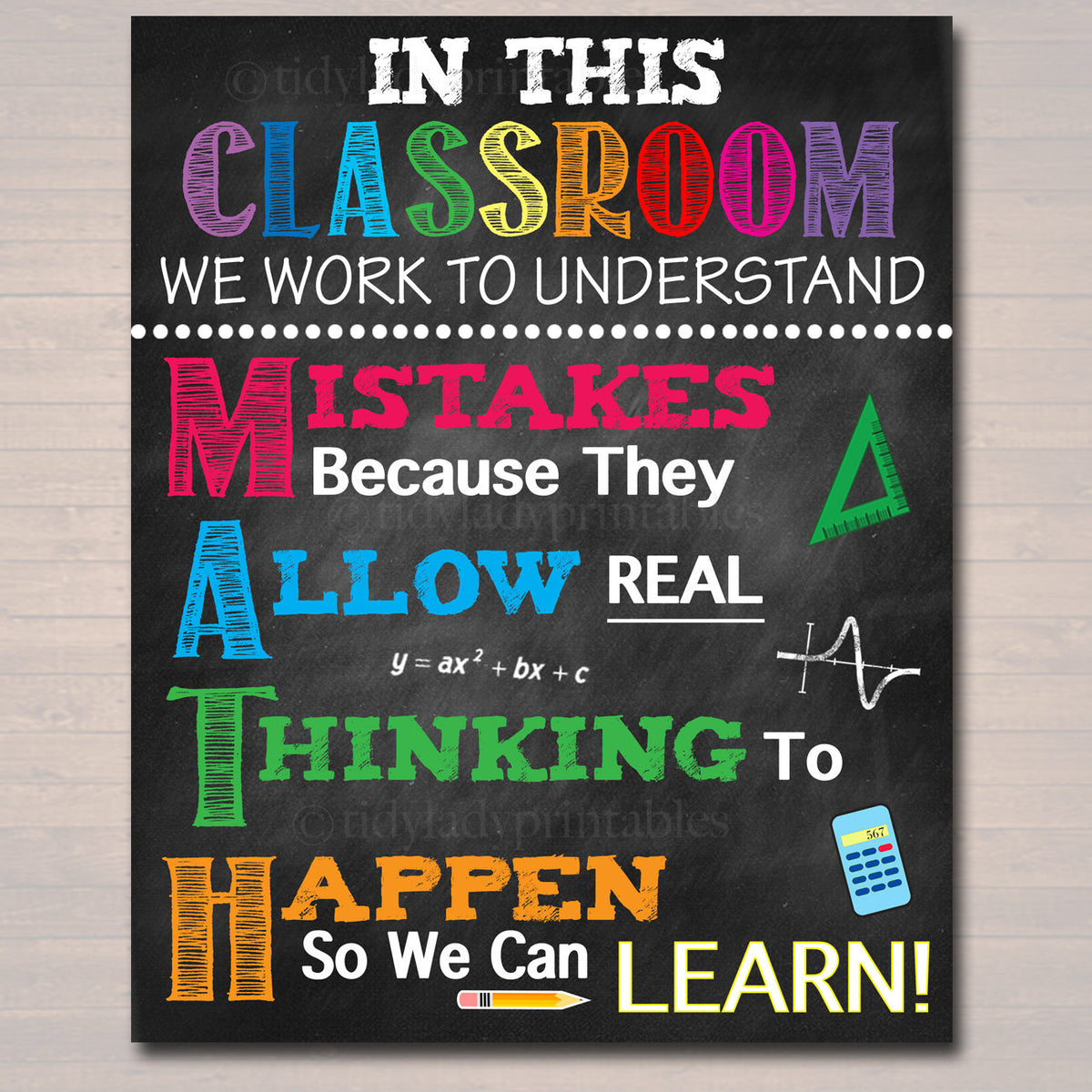 MATH Teacher Classroom Poster | TidyLady Printables