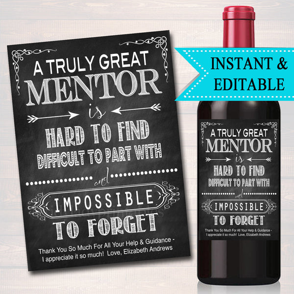 Mentor A Great Mentor is Hard Find Impossible To Forget – TidyLady Printables