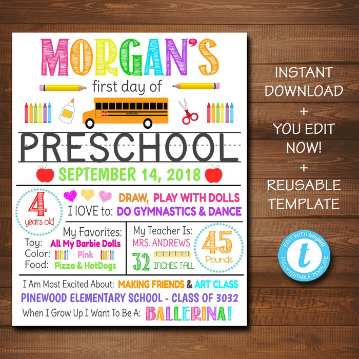 First Day School Sign | TidyLady Printables