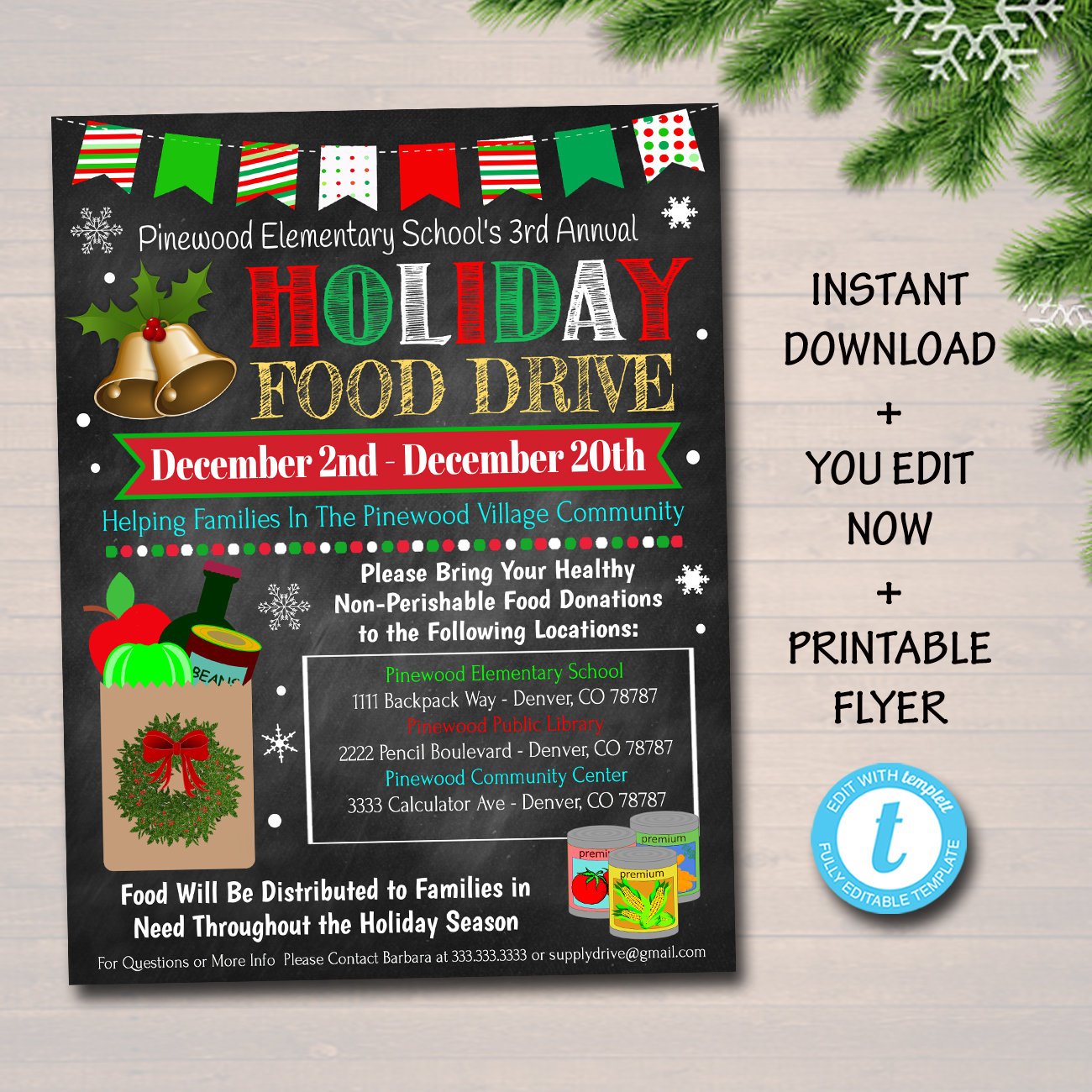 christmas food drive poster ideas