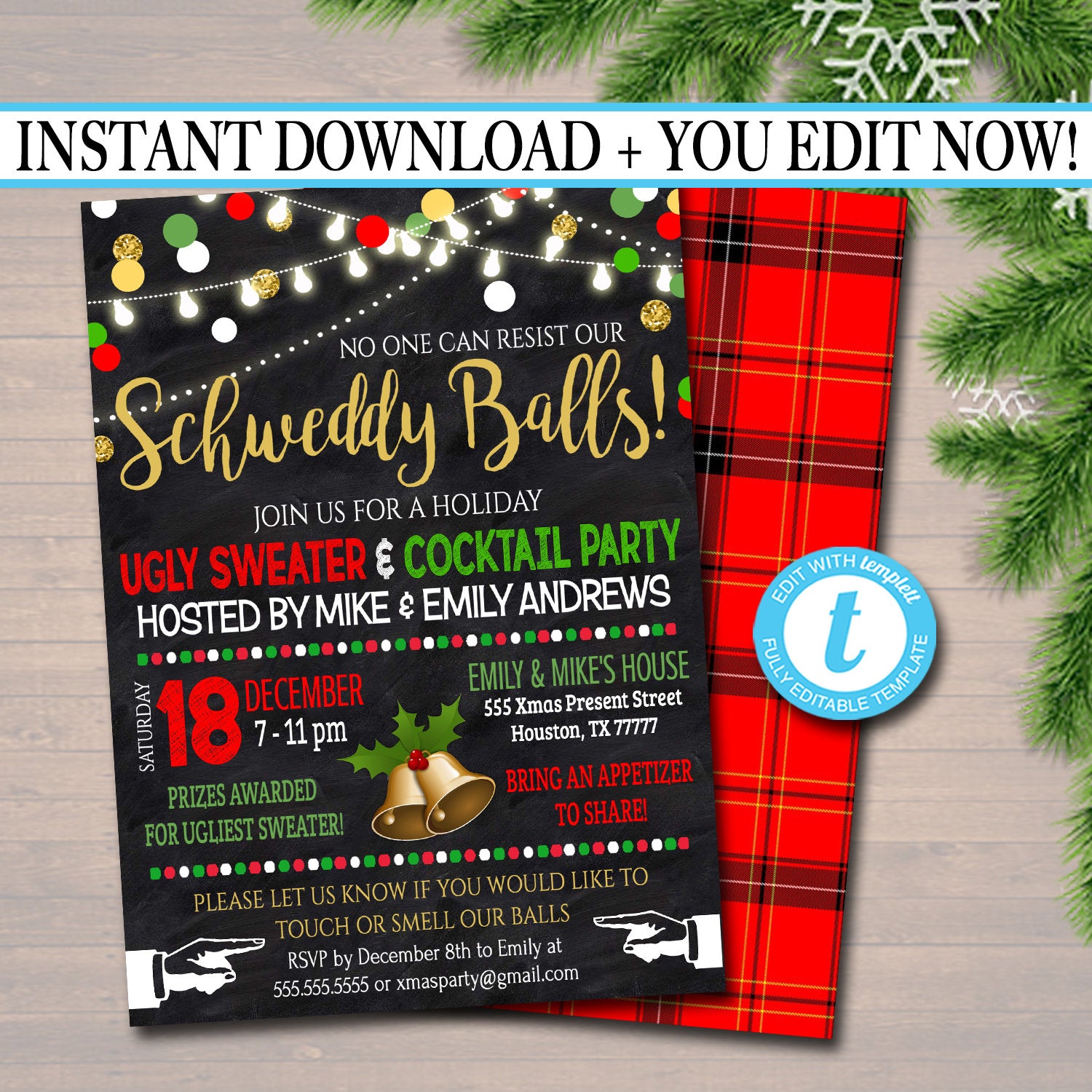 tacky christmas party invitations