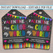 EDITABLE Crayon Valentine's Day Gift Tags, Friend Classroom, You Color My World Printable, Editable Valentine Marker Tags, INSTANT DOWNLOAD