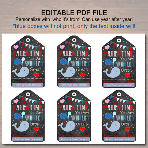 Valentine Favor Tags, Editable Your a Great Catch Tags, Fishing