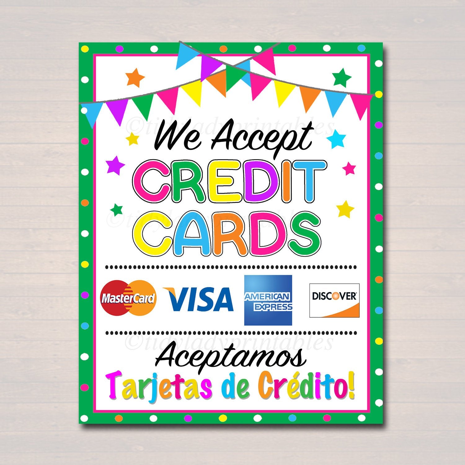 we accept credit card signs