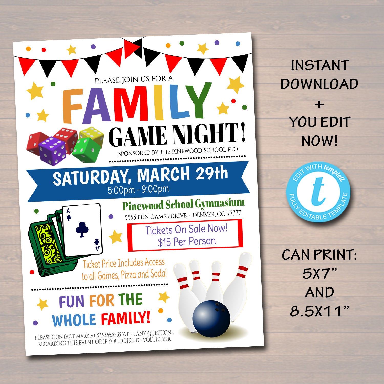 Football Game Night Flyer Template  Flyer, Flyer template, Flyer design  templates